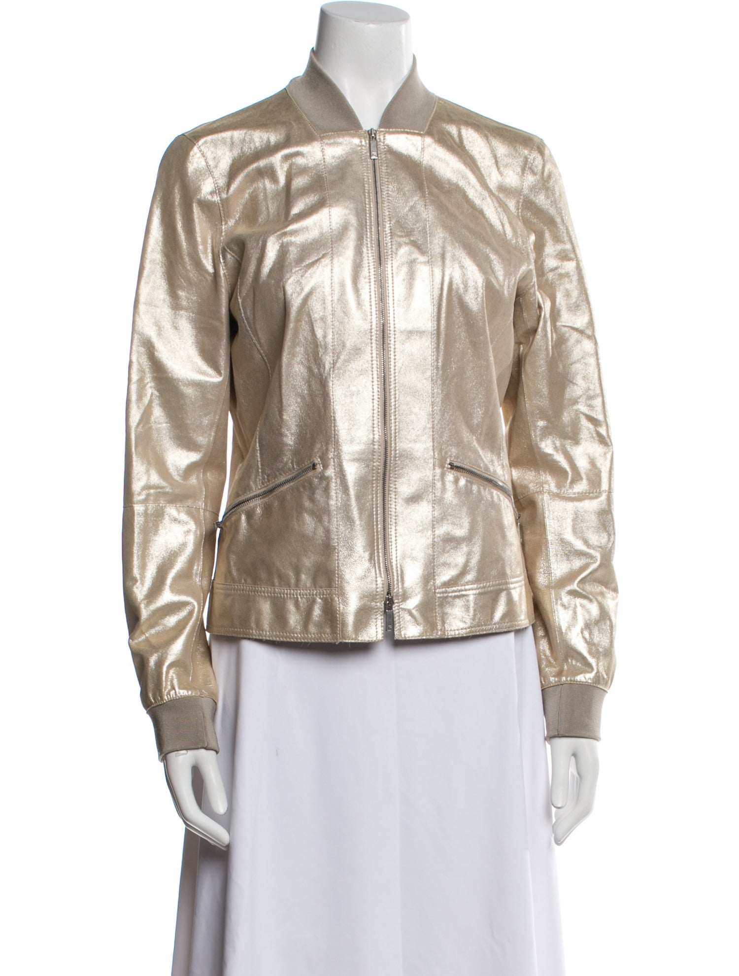 Lafayette 148 Leather Bomber Jacket