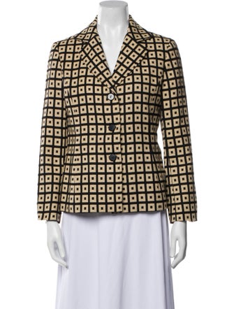 Lafayette 148 Wool Plaid Print Blazer