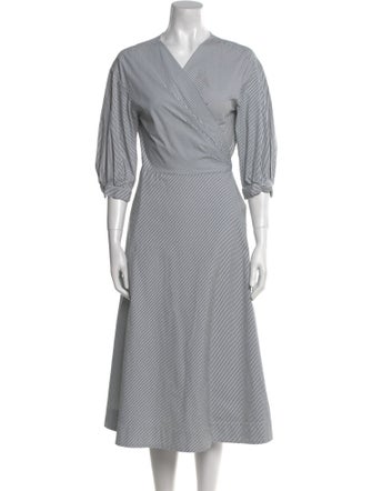 Lafayette 148 Striped Midi Length Dress