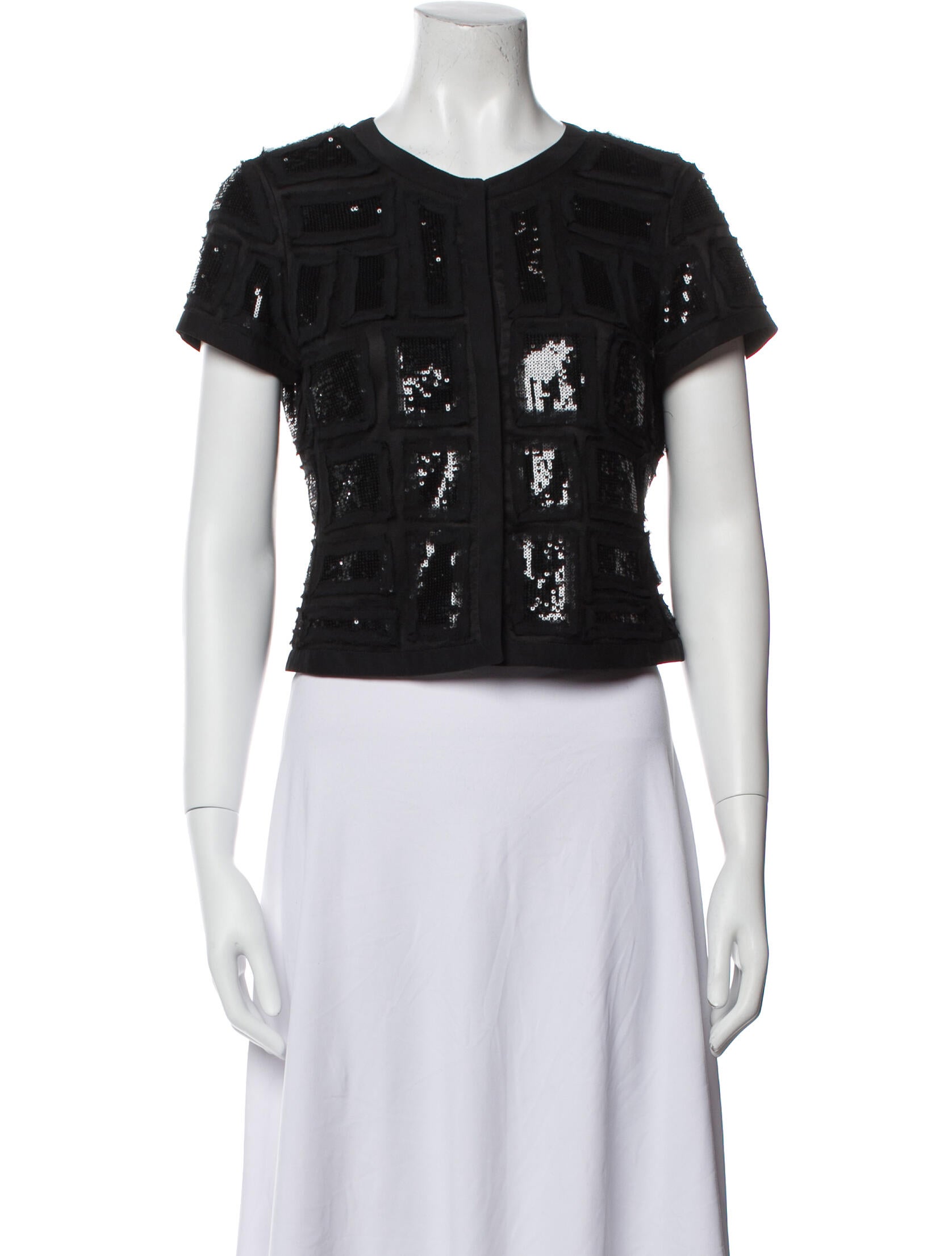 Lafayette 148 Crew Neck Short Sleeve Crop Top