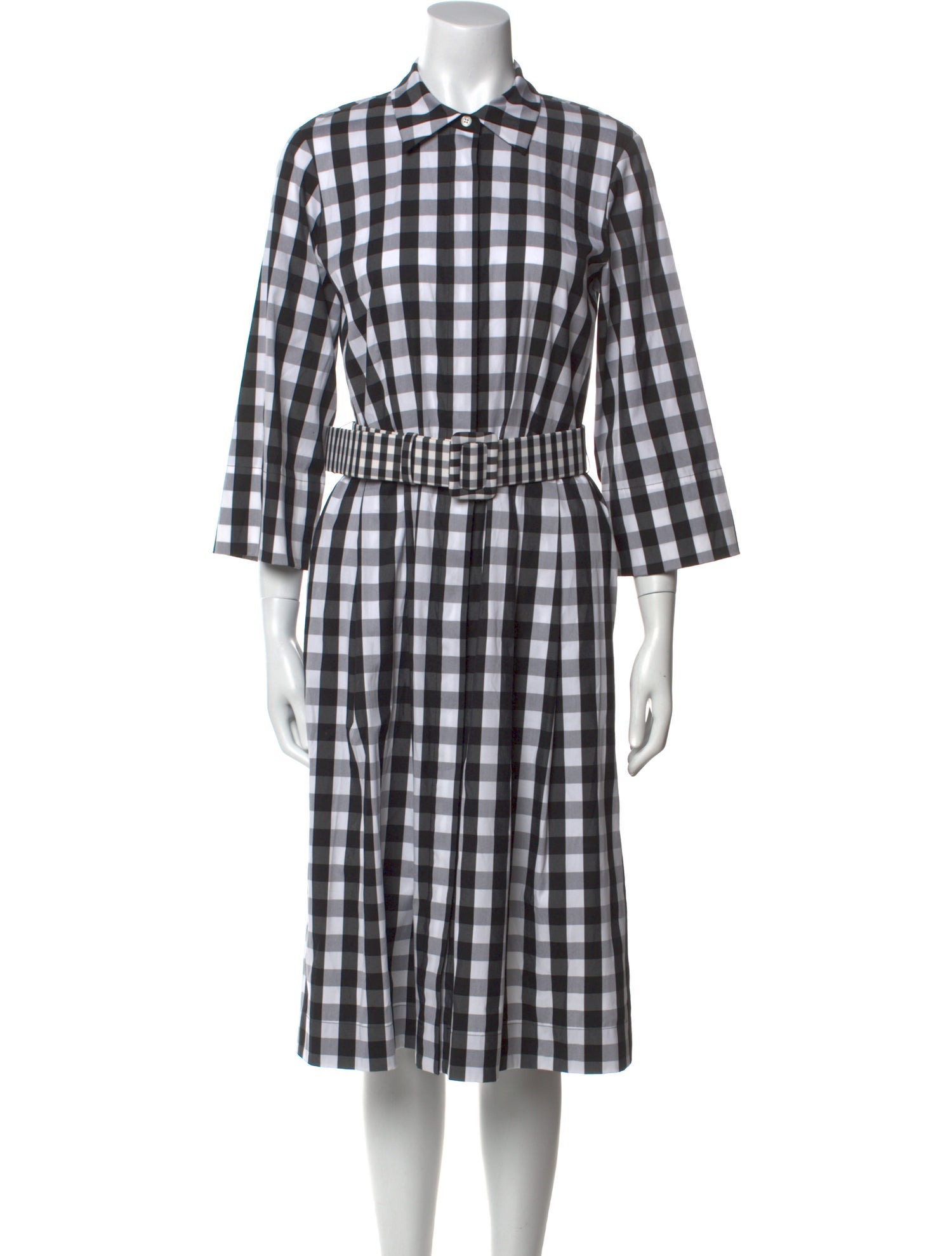 Lafayette 148 Plaid Print Midi Length Dress