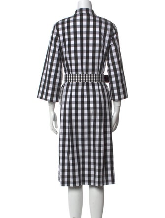 Lafayette 148 Plaid Print Midi Length Dress