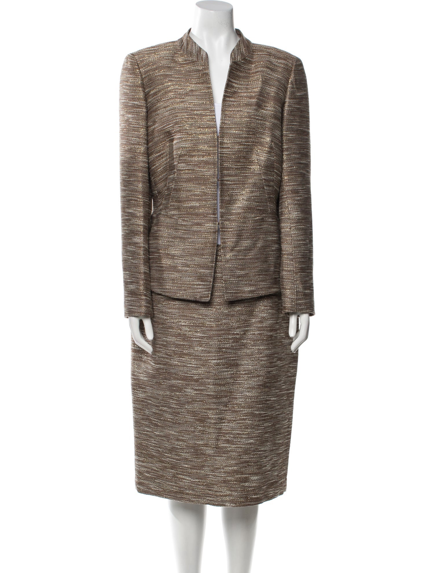 Lafayette 148 Printed Glitter Accents Skirt Set