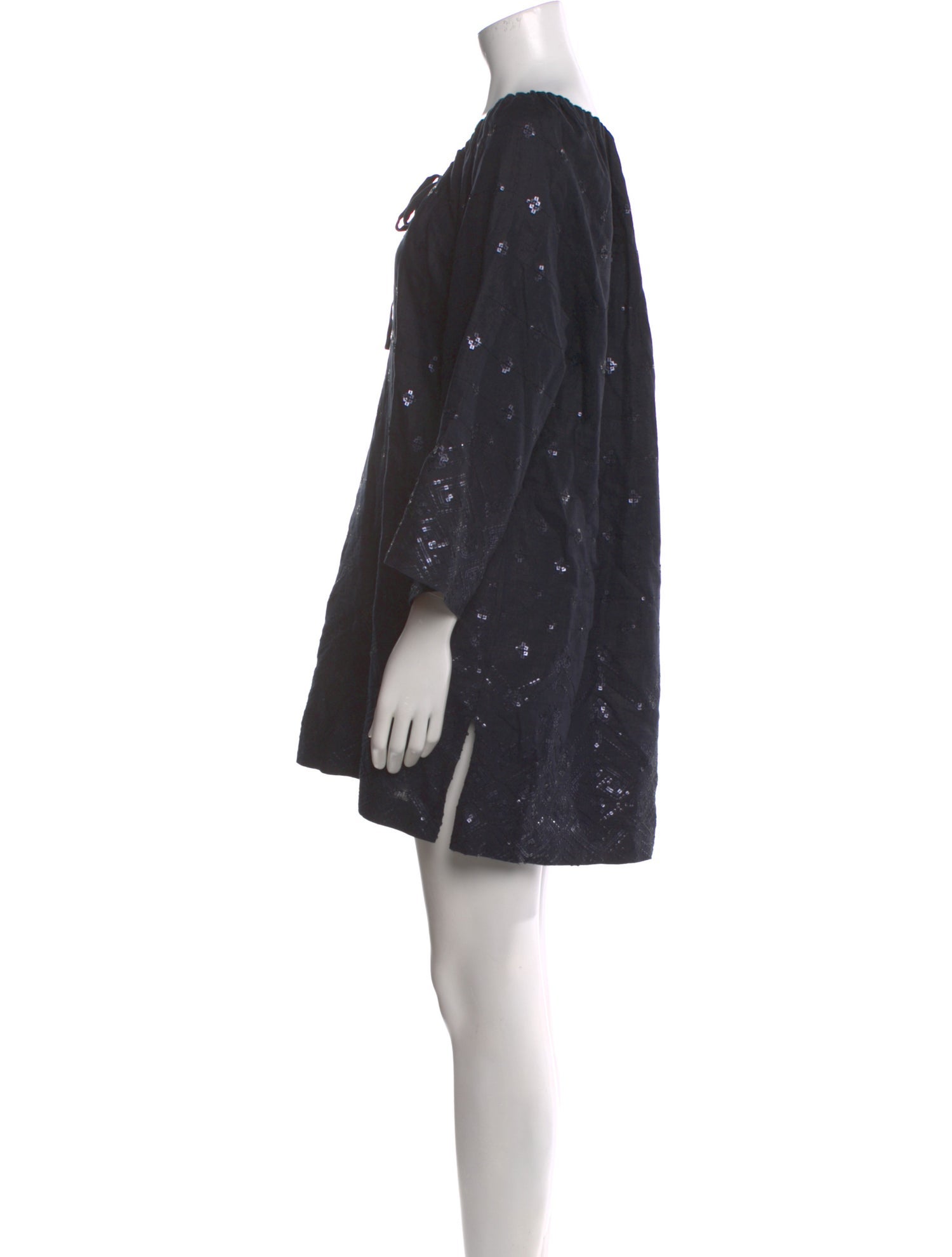 Lafayette 148 Tie Neck Mini Dress