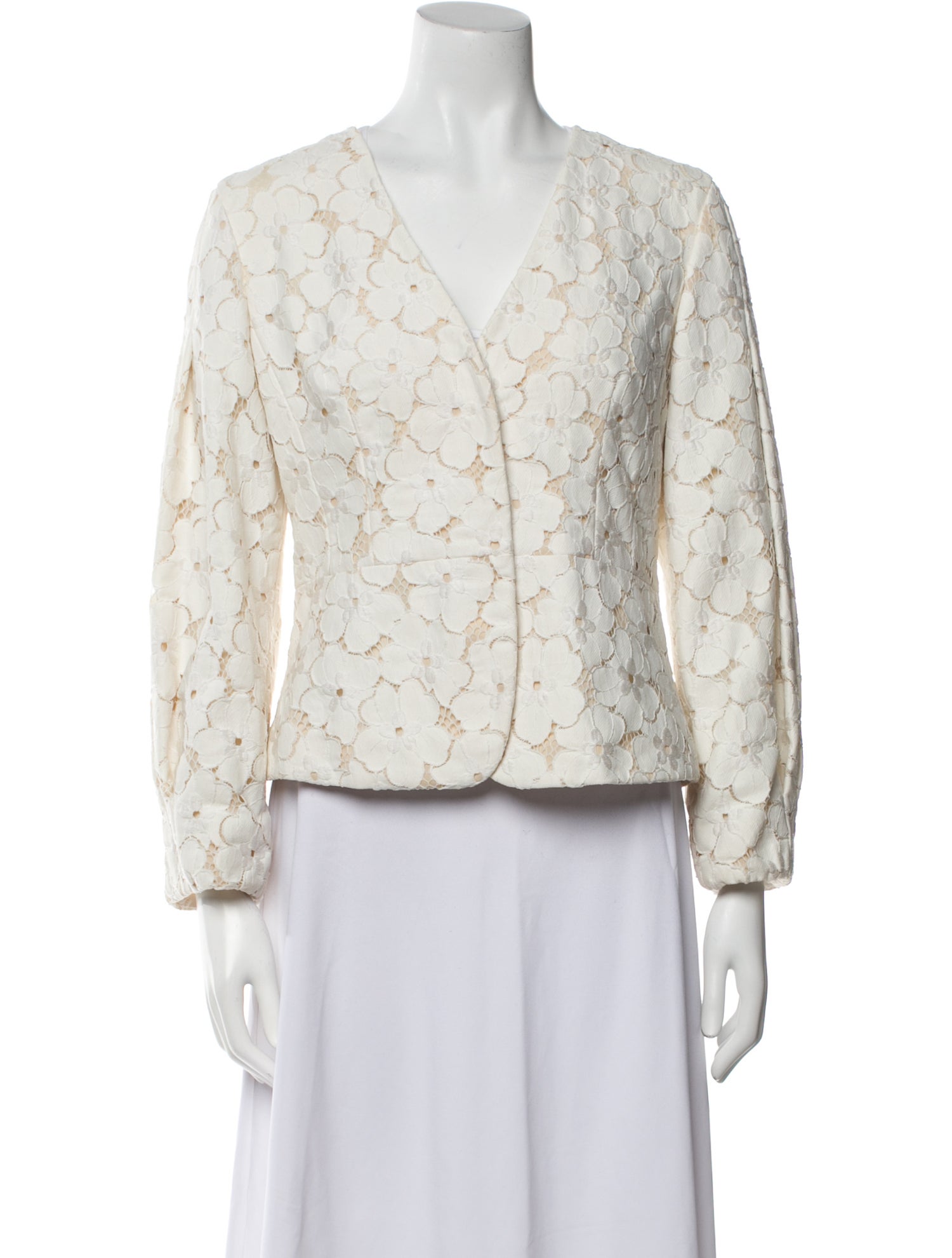Lafayette 148 Nylon Lace Pattern Evening Jacket
