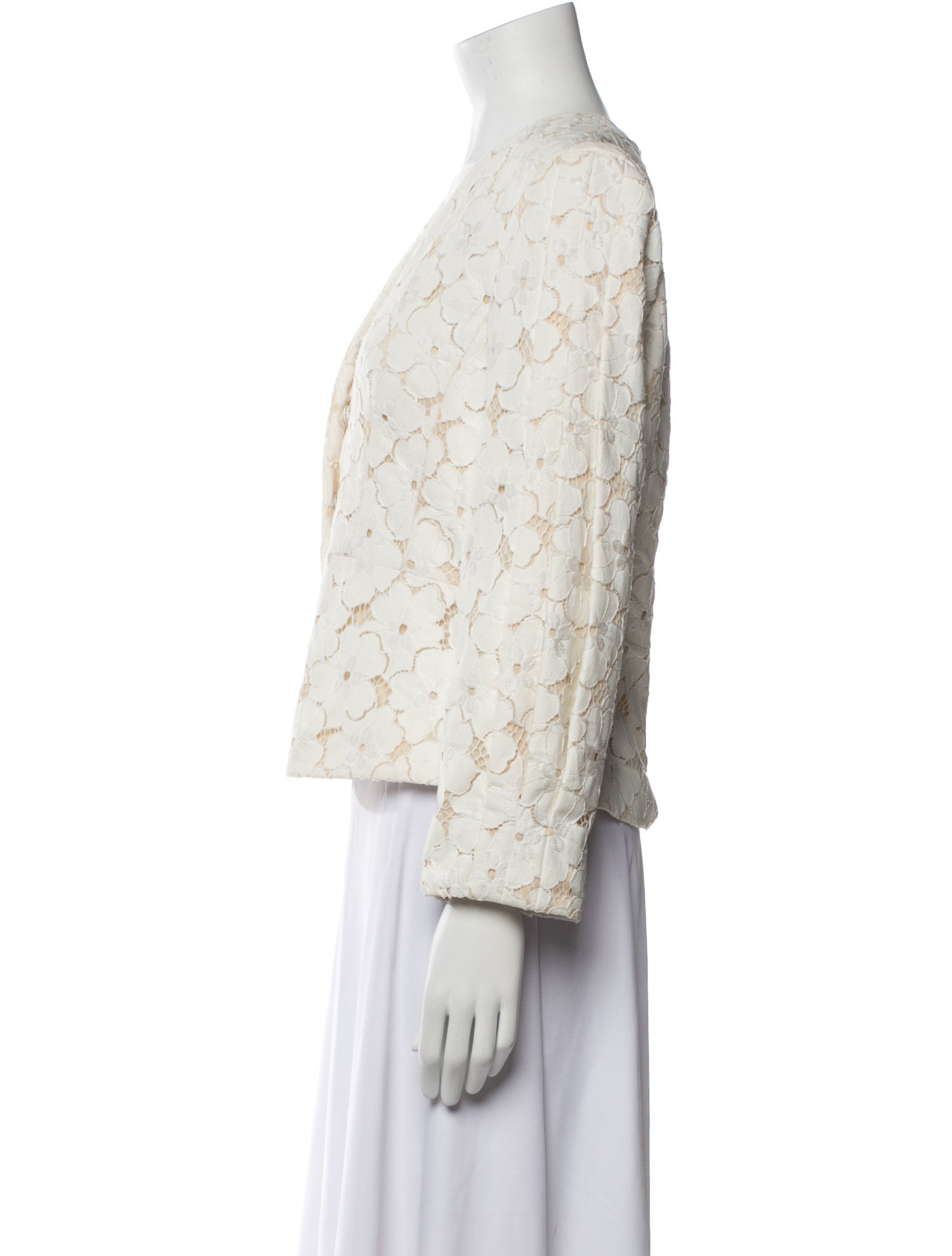 Lafayette 148 Nylon Lace Pattern Evening Jacket