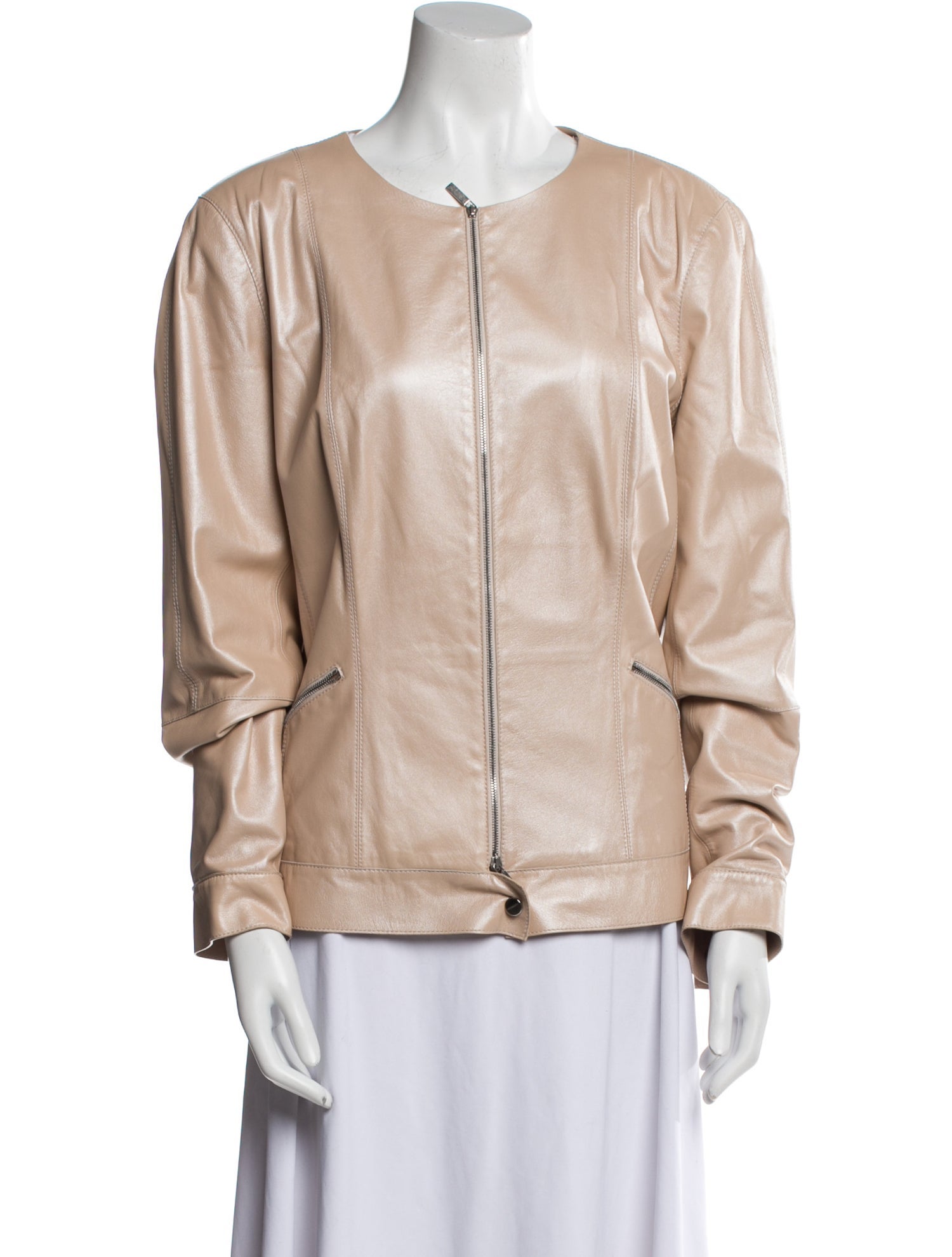 Lafayette 148 Leather Bomber Jacket