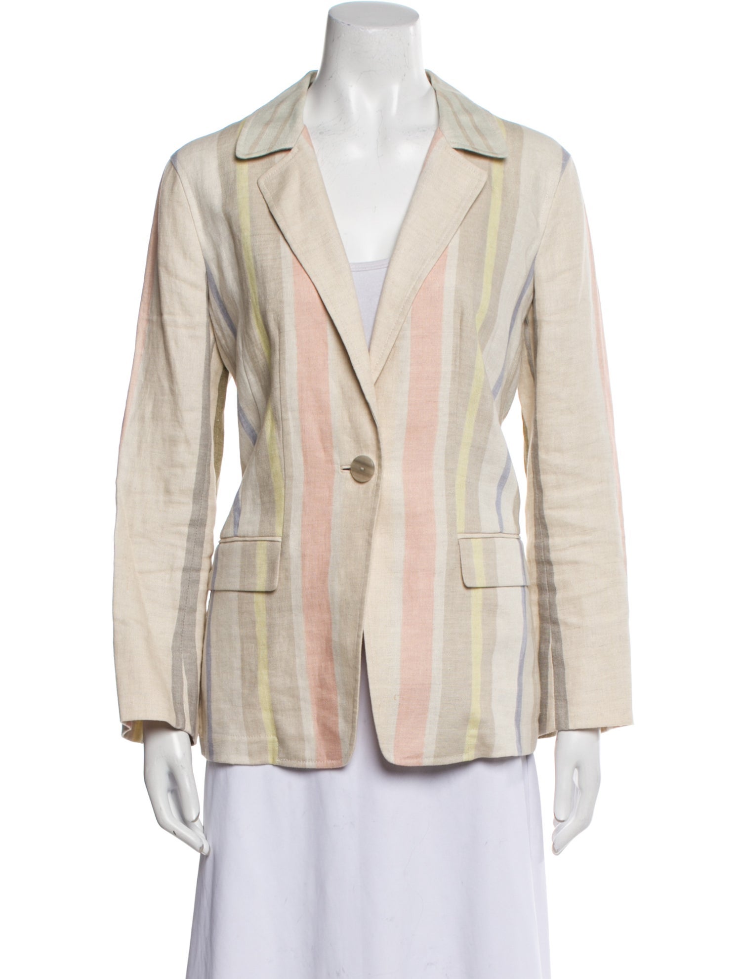 Lafayette 148 Linen Striped Blazer