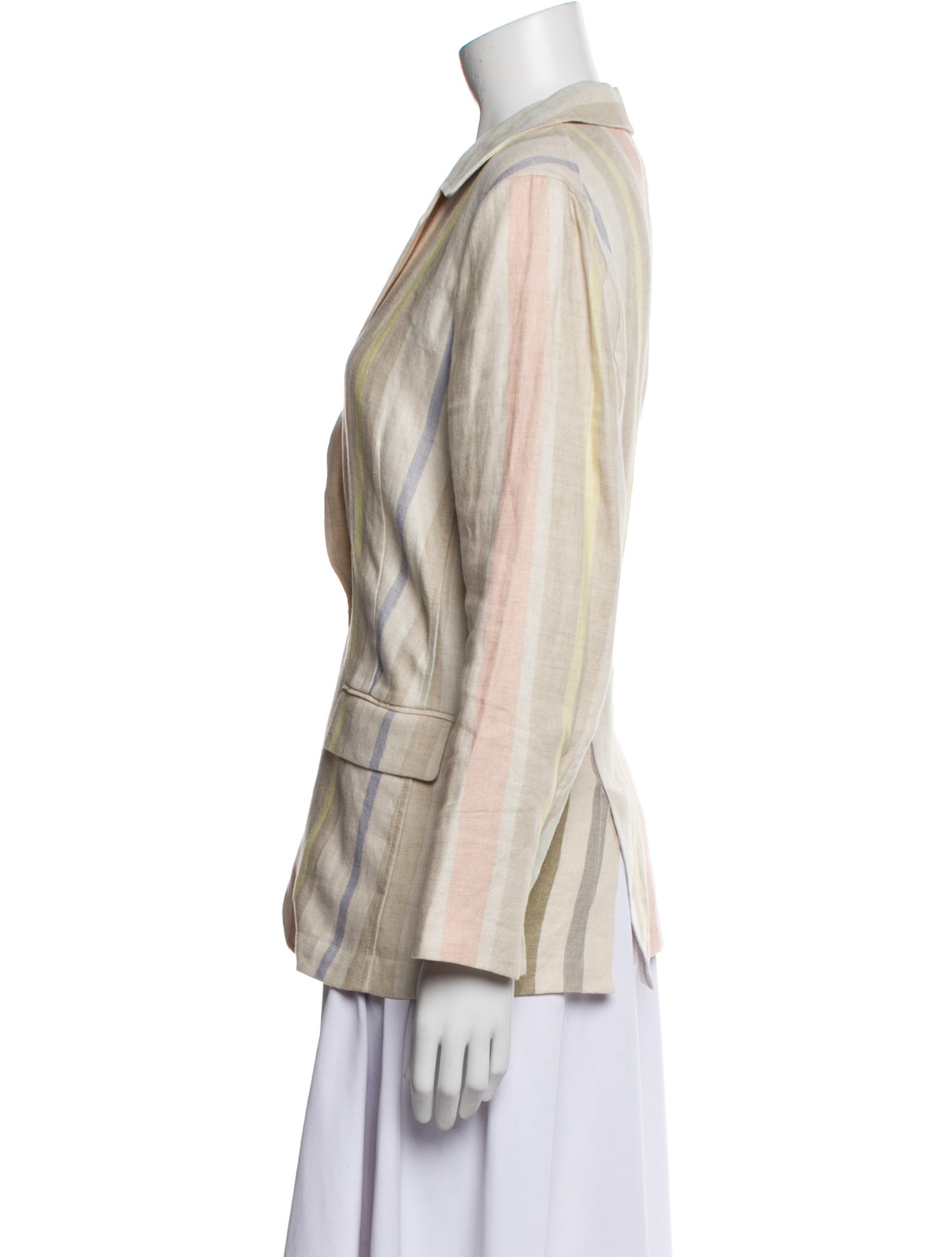 Lafayette 148 Linen Striped Blazer