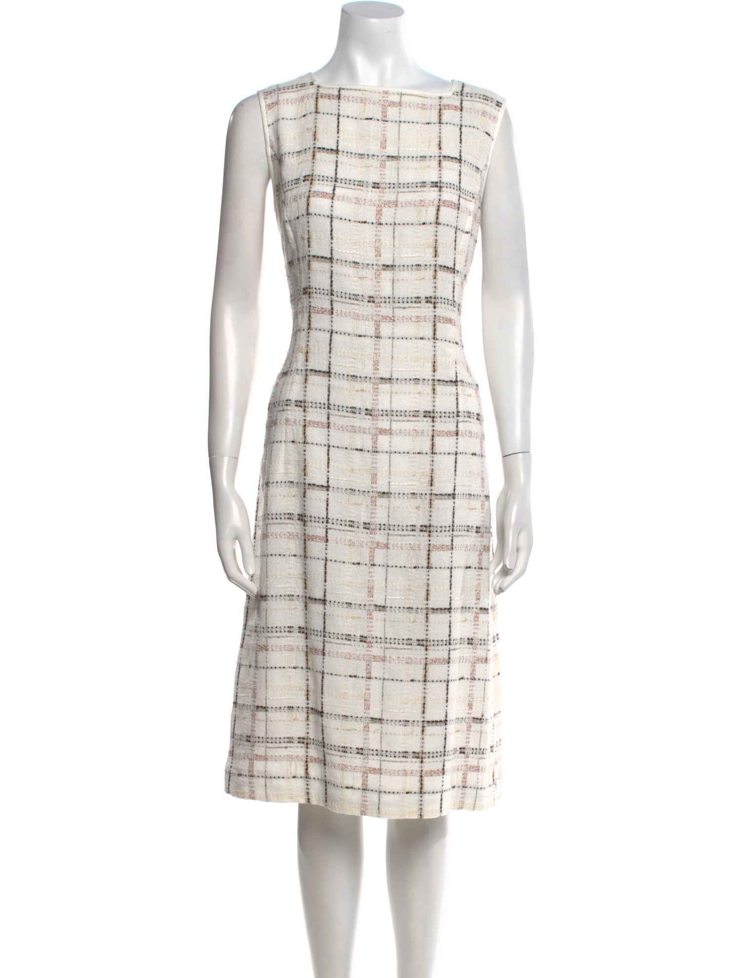 Lafayette 148 Plaid Print Midi Length Dress