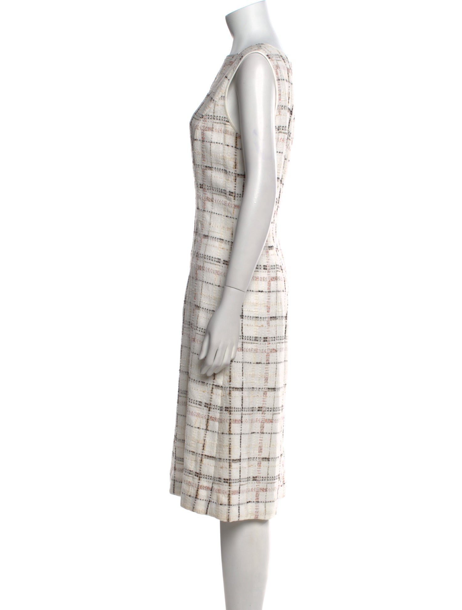 Lafayette 148 Plaid Print Midi Length Dress