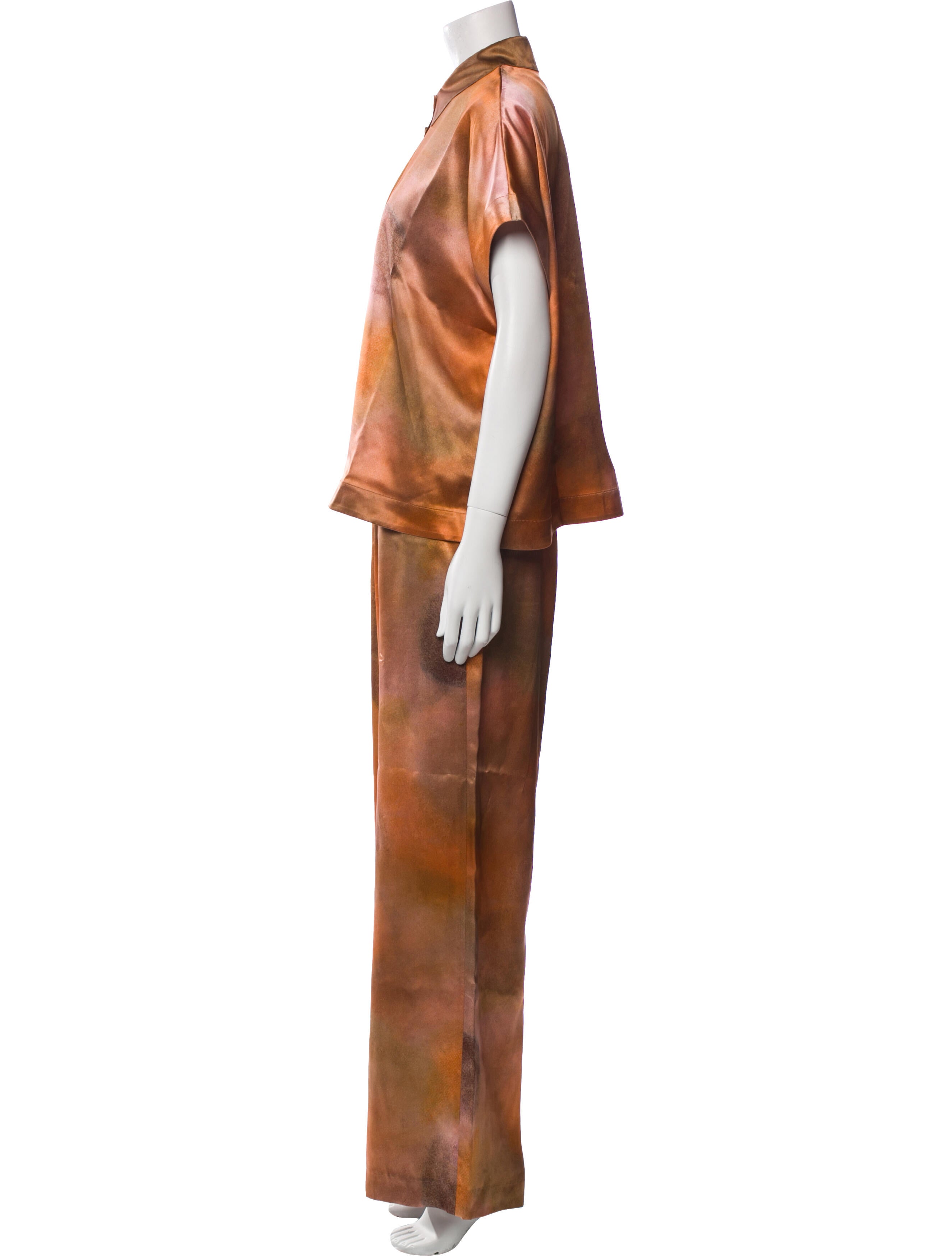 Lafayette 148 Silk Tie-Dye Print Pant Set