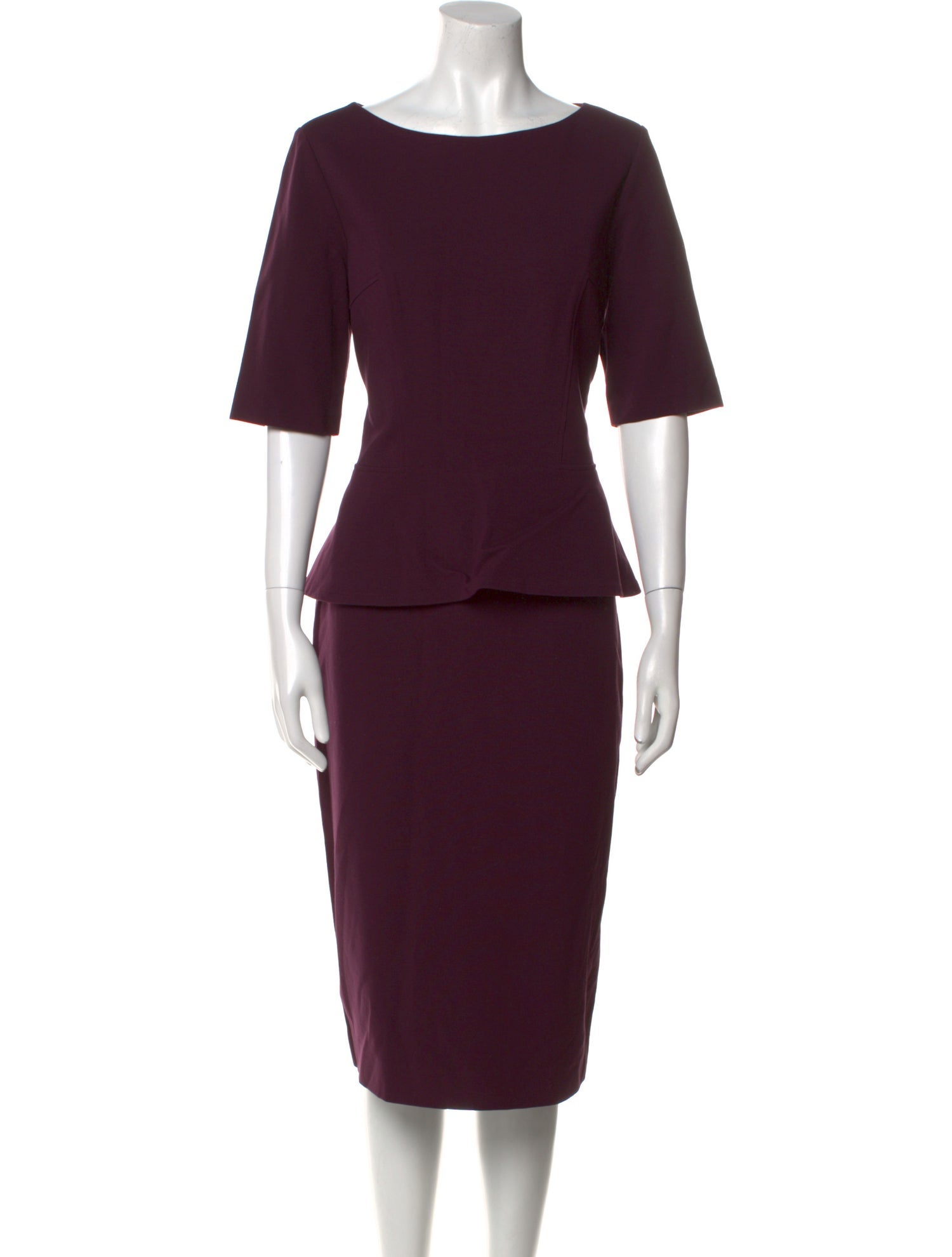 Lafayette 148 Bateau Neckline Midi Length Dress