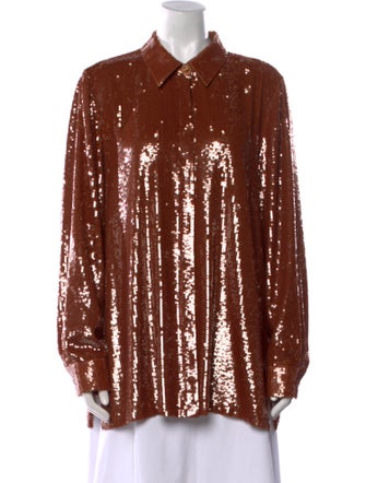 Lafayette 148 Patterned Long Sleeve Button-Up Top