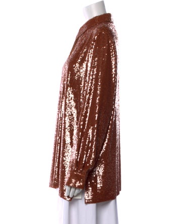 Lafayette 148 Patterned Long Sleeve Button-Up Top