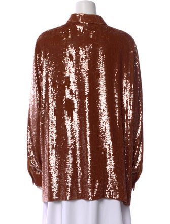 Lafayette 148 Patterned Long Sleeve Button-Up Top