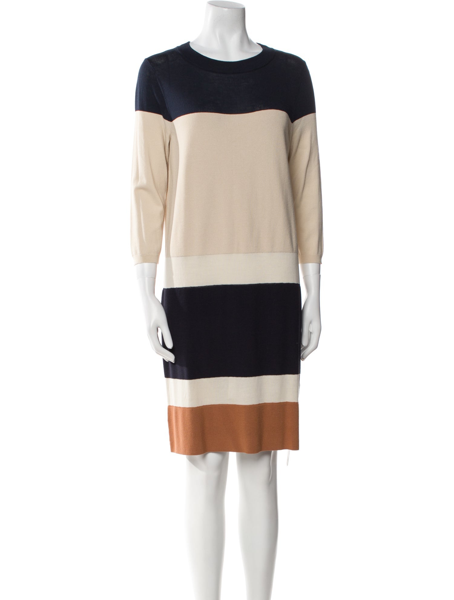 Lafayette 148 Colorblock Pattern Knee-Length Dress