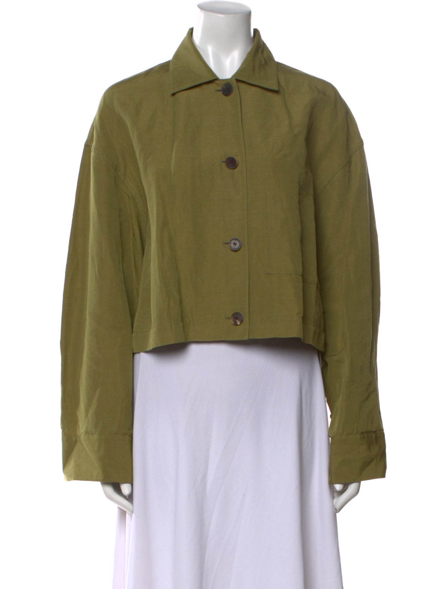 Lafayette 148 Silk Long Sleeve Crop Top