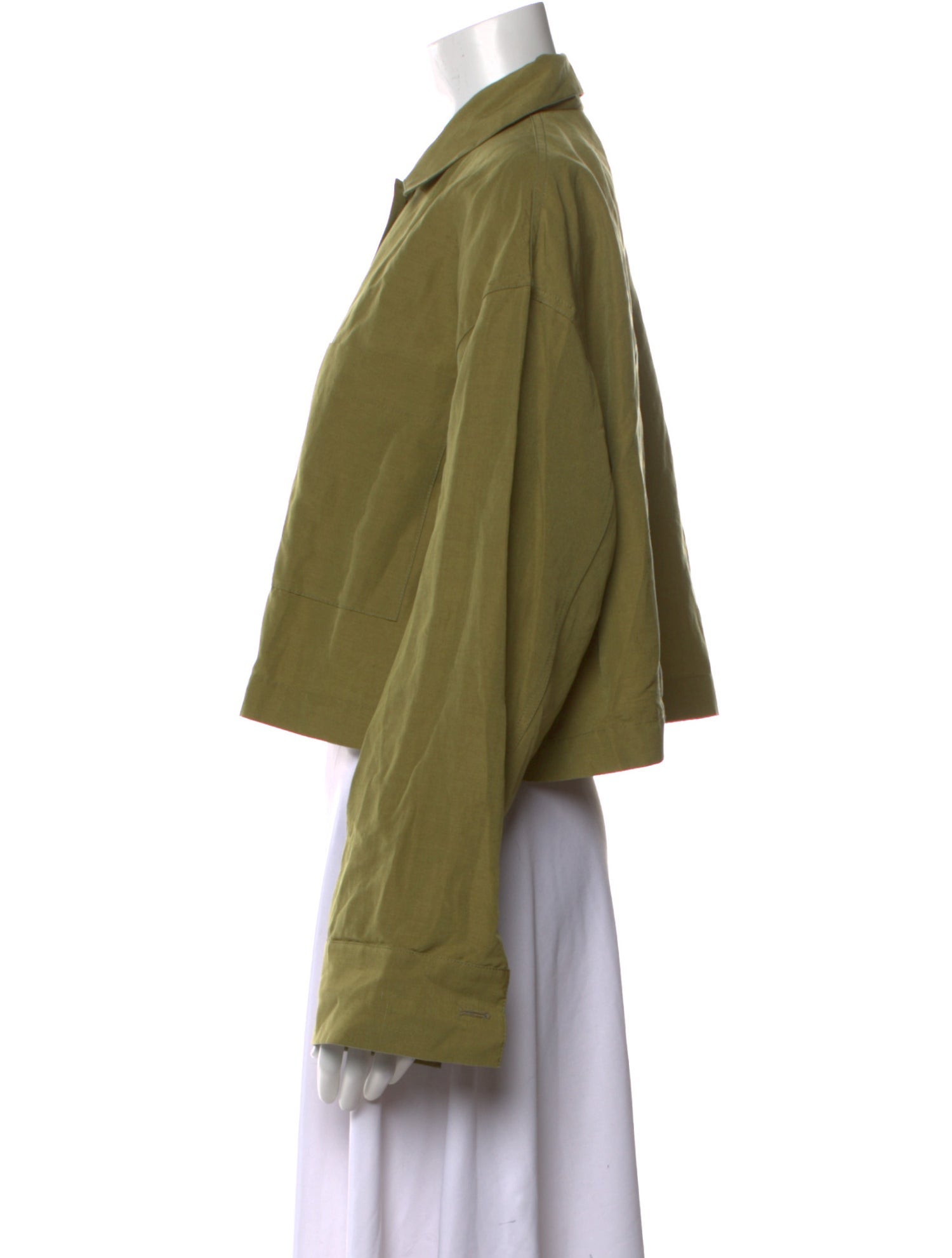 Lafayette 148 Silk Long Sleeve Crop Top