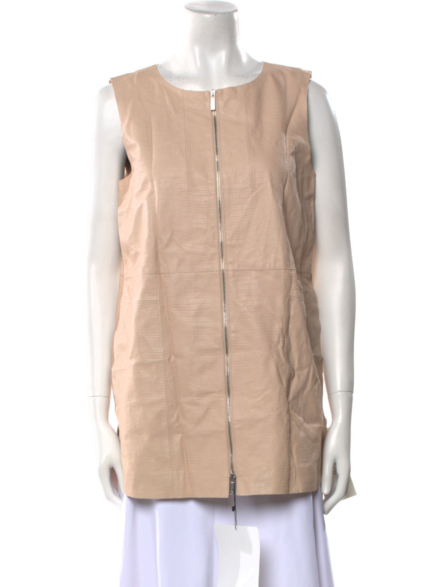 Lafayette 148 Leather Scoop Neck Tunic