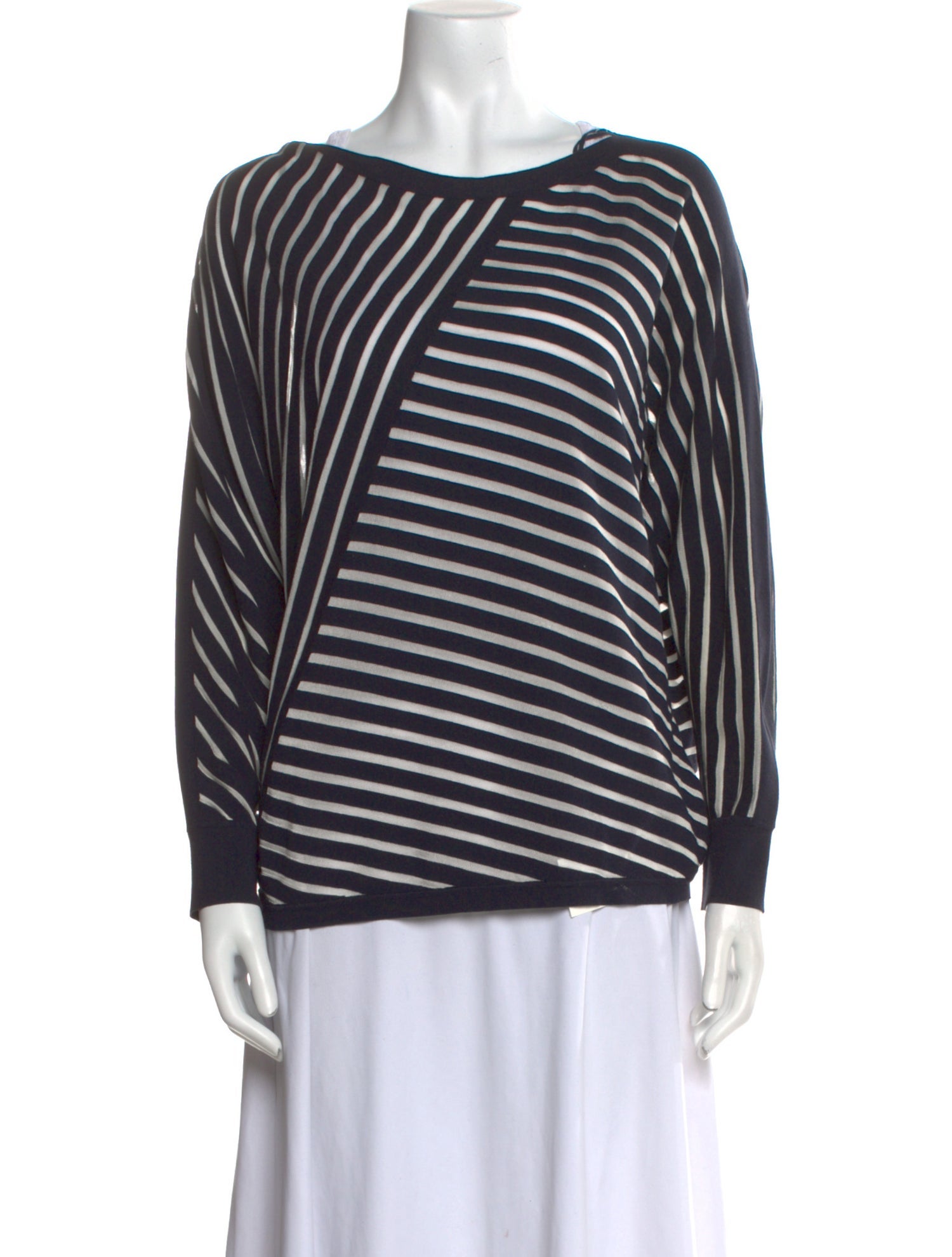 Lafayette 148 Striped Scoop Neck Sweater
