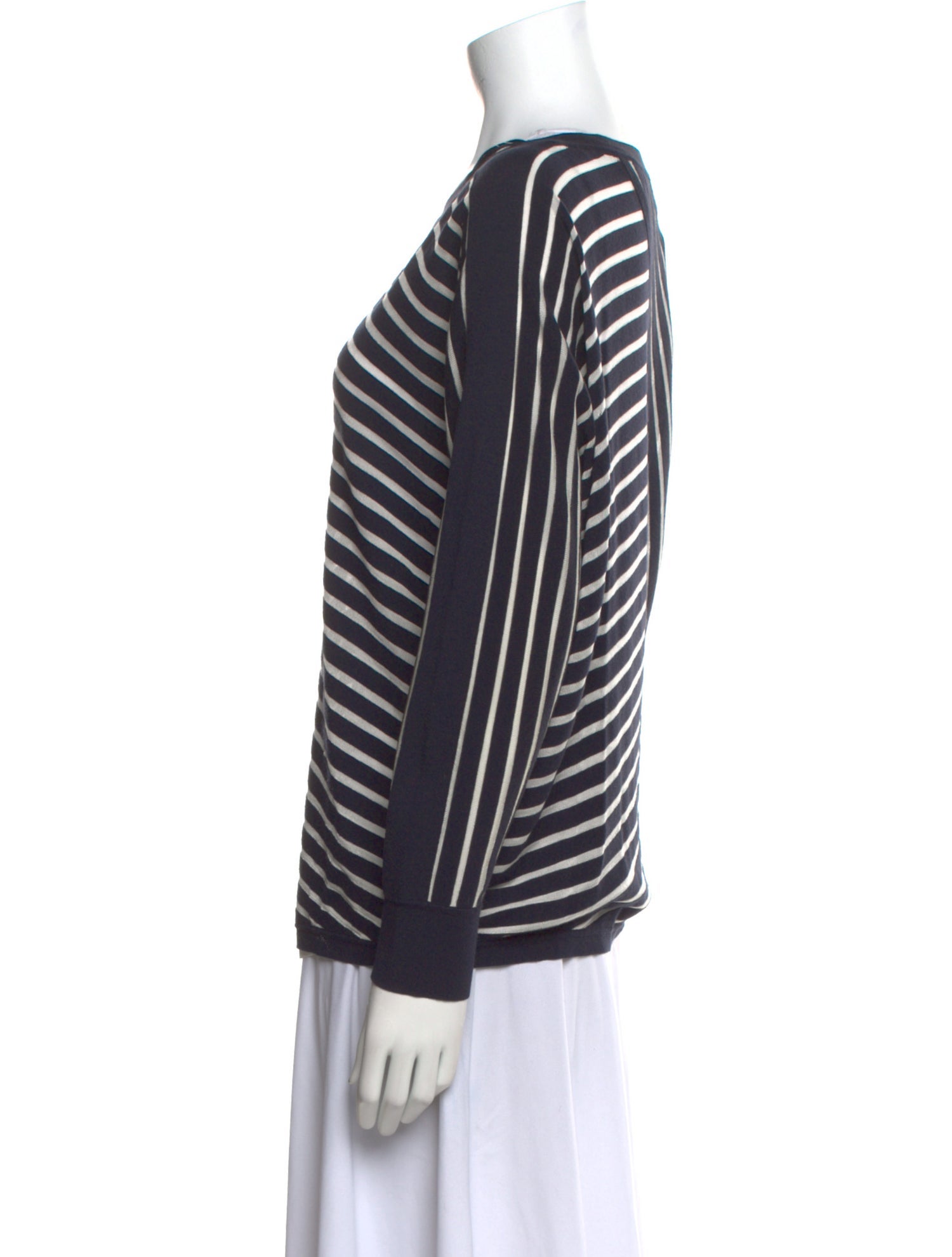 Lafayette 148 Striped Scoop Neck Sweater