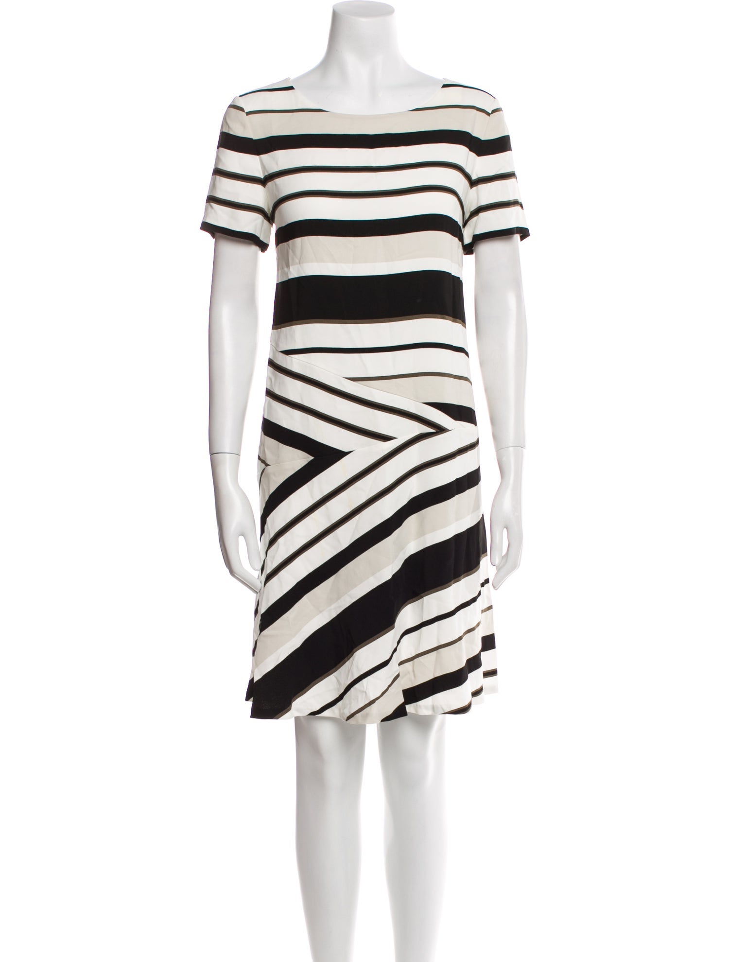Lafayette 148 Striped Knee-Length Dress