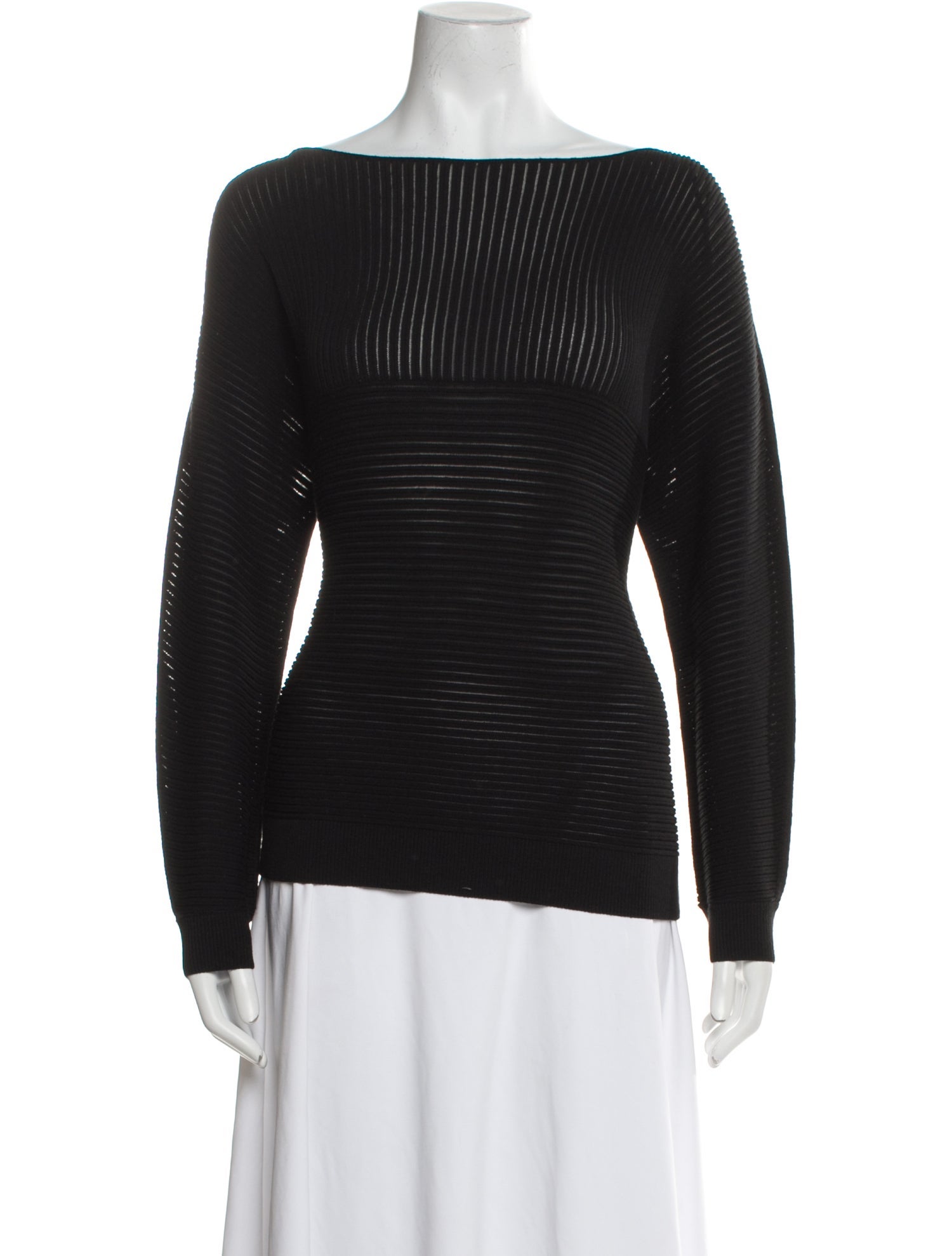 Lafayette 148 Bateau Neckline Long Sleeve Top