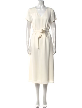 Lafayette 148 V-Neck Midi Length Dress