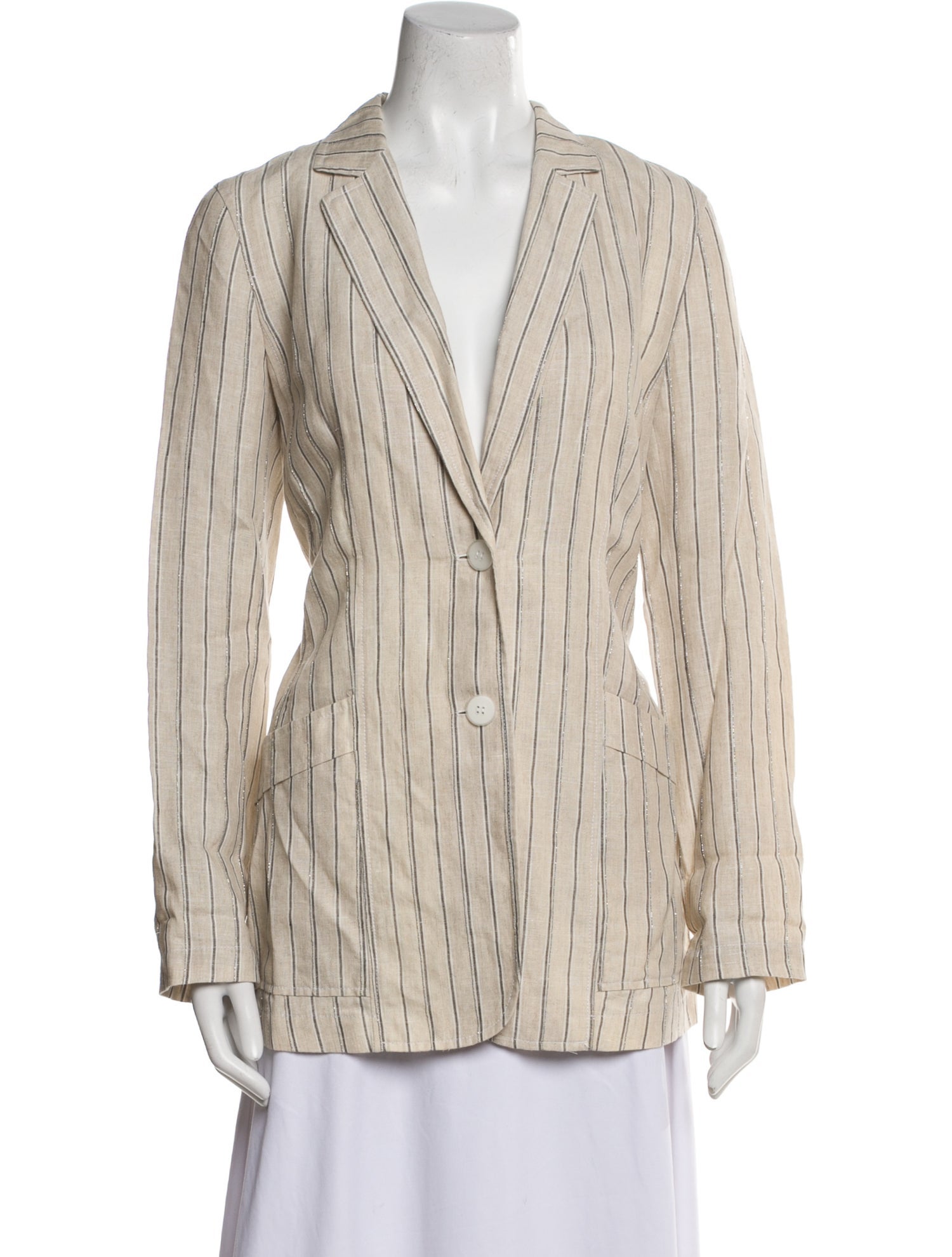 Lafayette 148 Linen Striped Blazer