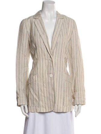 Lafayette 148 Linen Striped Blazer