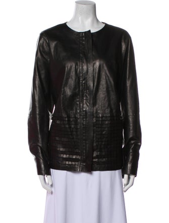 Lafayette 148 Leather Bomber Jacket