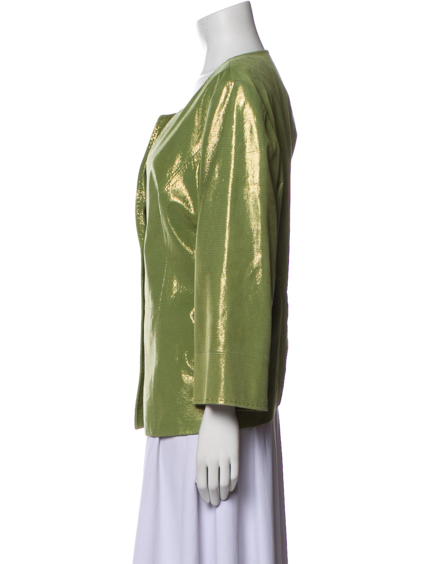 Lafayette 148 Leather Printed Evening Jacket