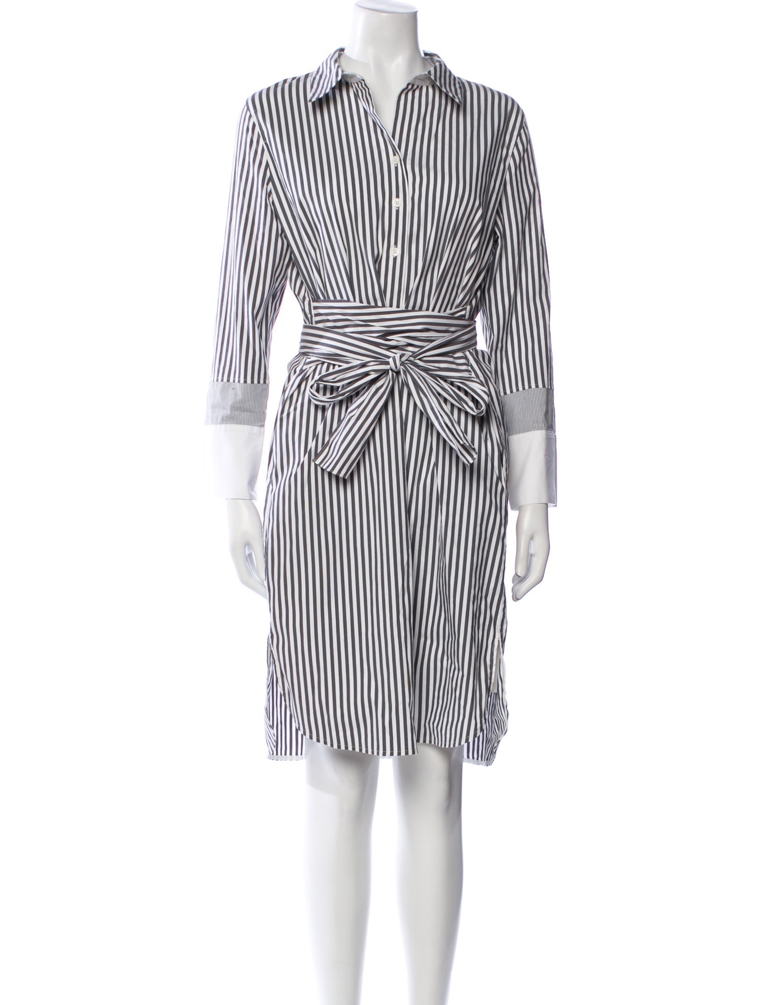 Lafayette 148 Striped Knee-Length Dress