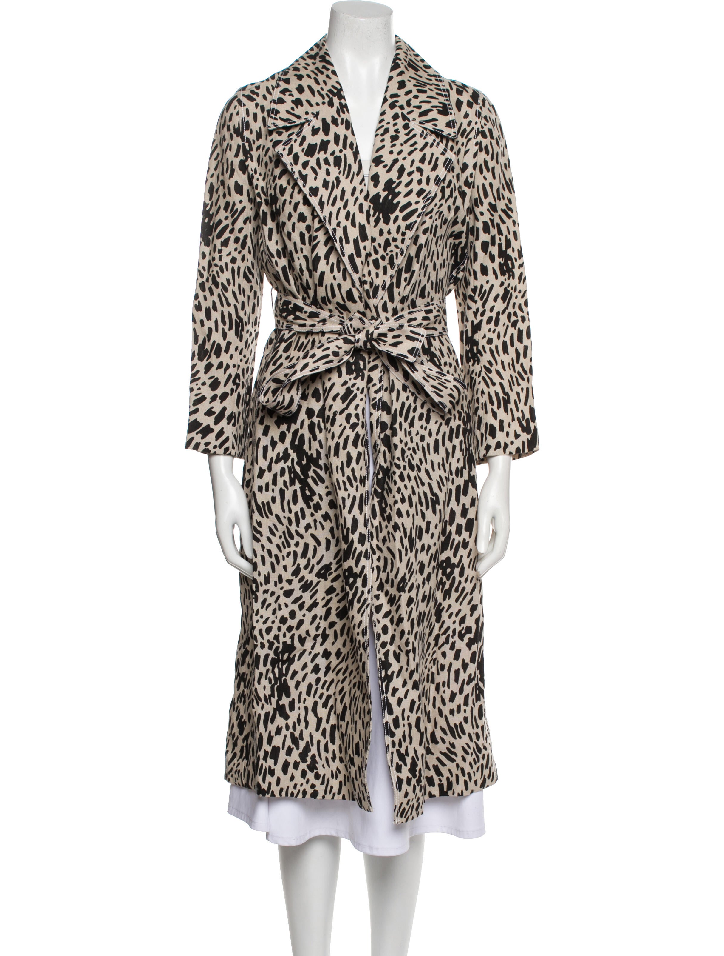 Lafayette 148 Linen Animal Print Trench Coat w/ Tags