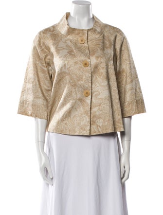 Lafayette 148 Linen Printed Evening Jacket