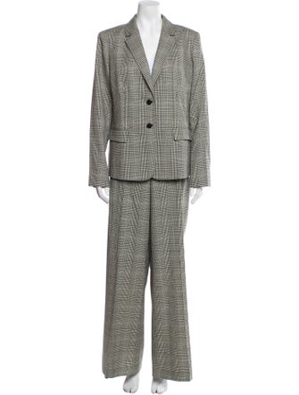 Lafayette 148 Wool Houndstooth Print Pantsuit