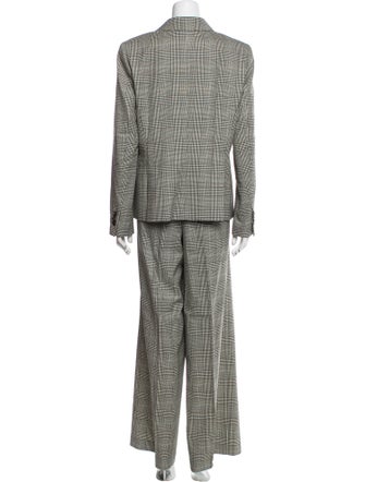 Lafayette 148 Wool Houndstooth Print Pantsuit