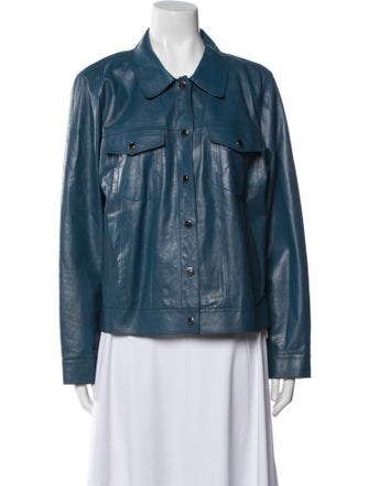 Lafayette 148 Leather Denim Jacket