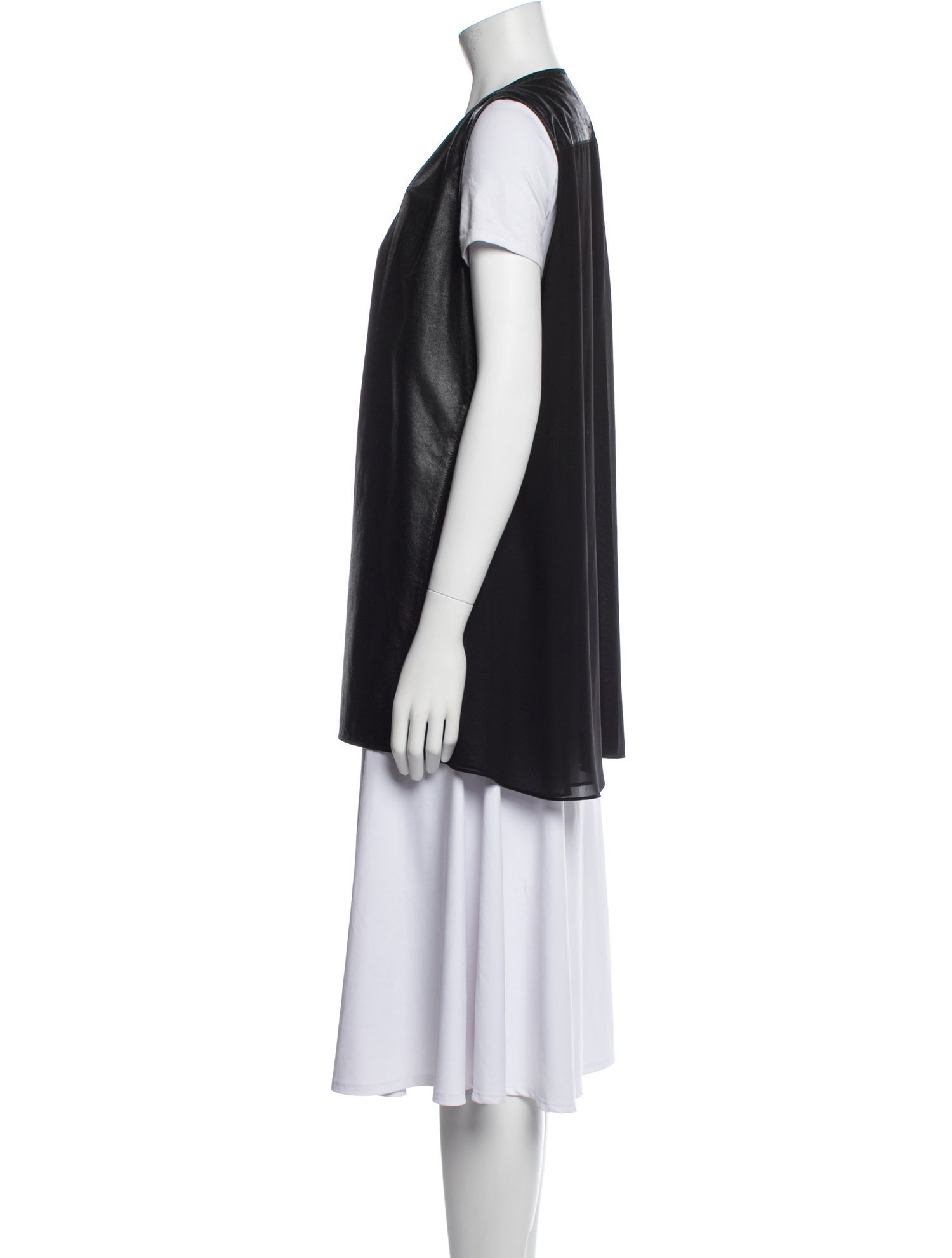 Lafayette 148 Leather Striped Vest