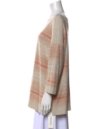 Lafayette 148 Striped Bateau Neckline Sweater