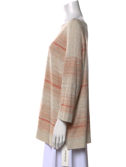 Lafayette 148 Striped Bateau Neckline Sweater