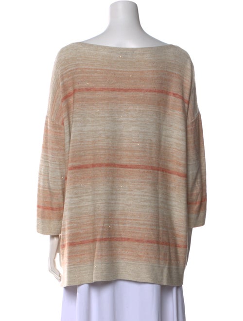 Lafayette 148 Striped Bateau Neckline Sweater