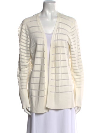 Lafayette 148 Striped V-Neck Sweater