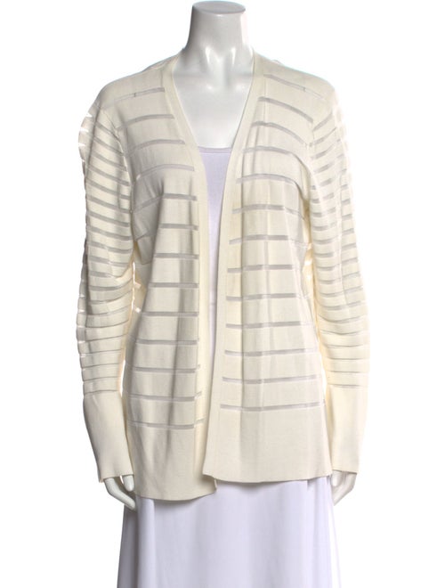 Lafayette 148 Striped V-Neck Sweater