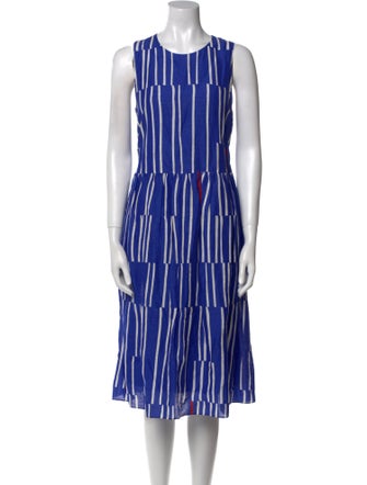 Lafayette 148 Striped Midi Length Dress