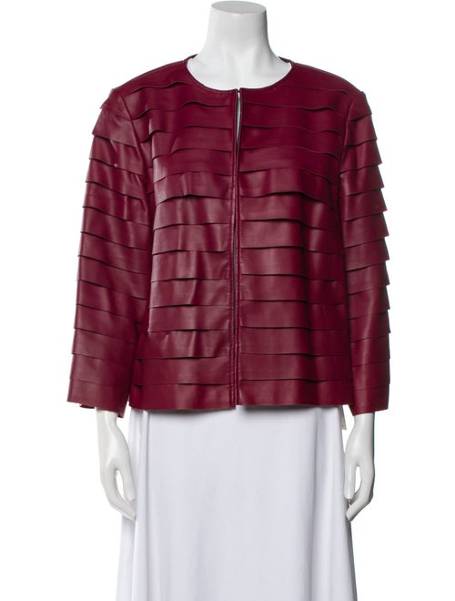 Lafayette 148 Leather Striped Jacket