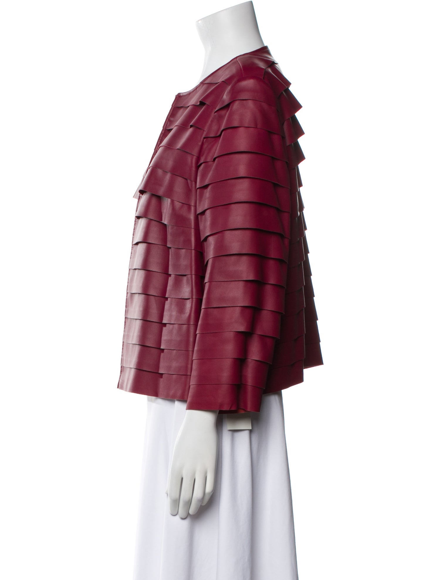 Lafayette 148 Leather Striped Jacket