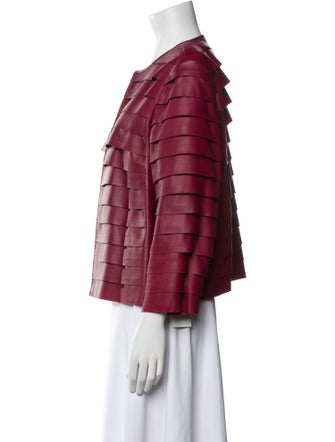 Lafayette 148 Leather Striped Jacket