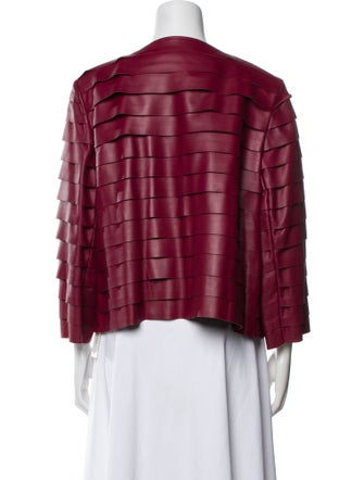 Lafayette 148 Leather Striped Jacket